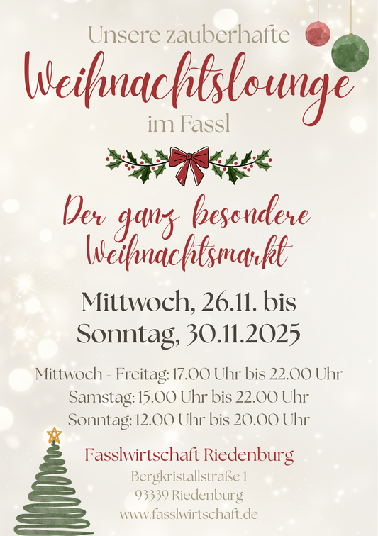 Zauberhafte Weihnachtslounge im Fassl