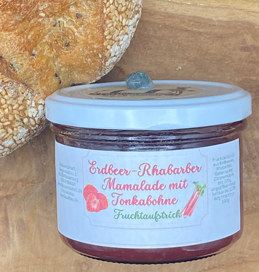 Erdbeer-Rhabarber Mamalade mit Tonkabohne