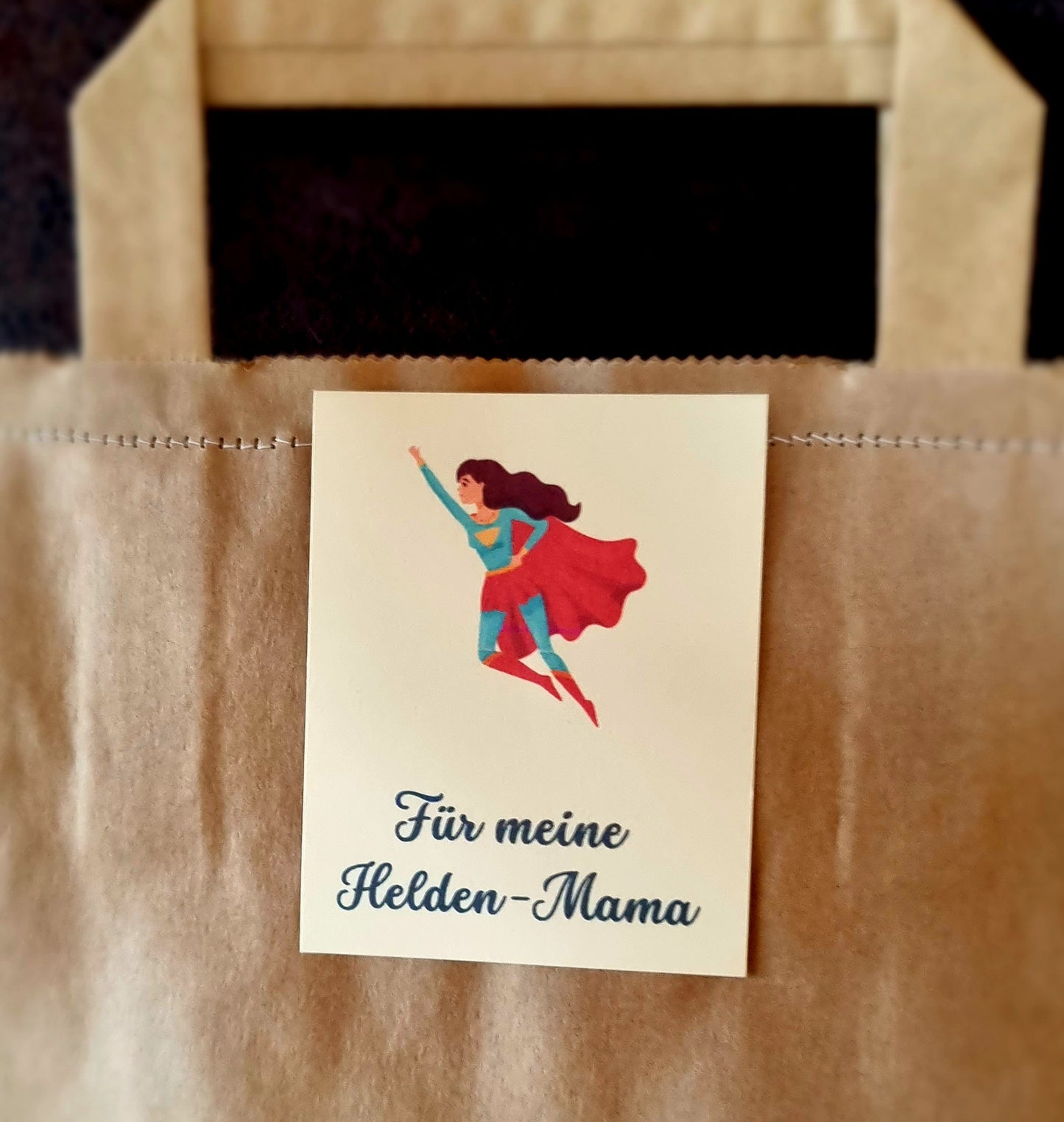 Tascherl-Glück: Geschenktasche "Für meine Helden-Mama"